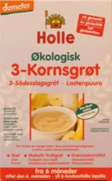 Holle 3-kornsgrøt 250g Øko Gf Mf