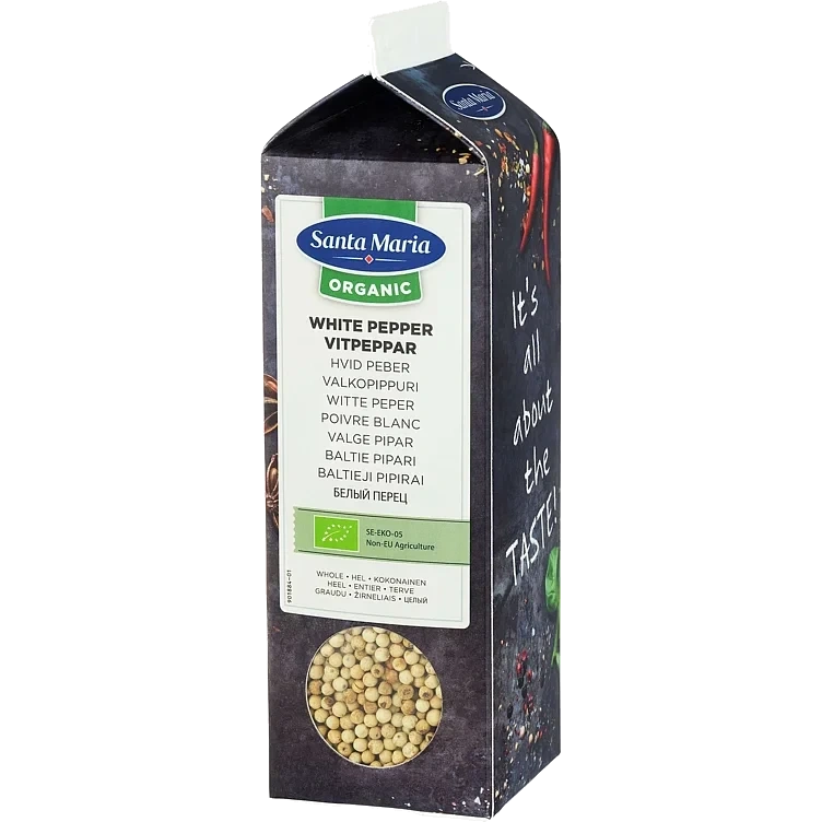 Hvit pepper hel økol.   540g