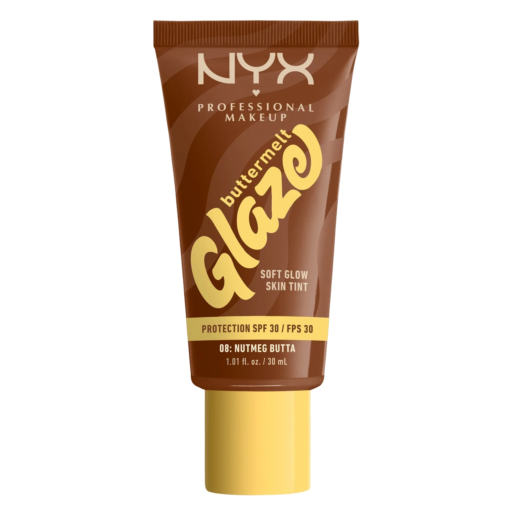 NYX PROFESSIONAL MAKEUP Buttermelt Glaze Soft Glow Skin Tint SPF30 08 Nutmeg Butta