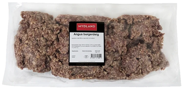 Angus Burgerdeig Ca 2,5kg Frys Mydland