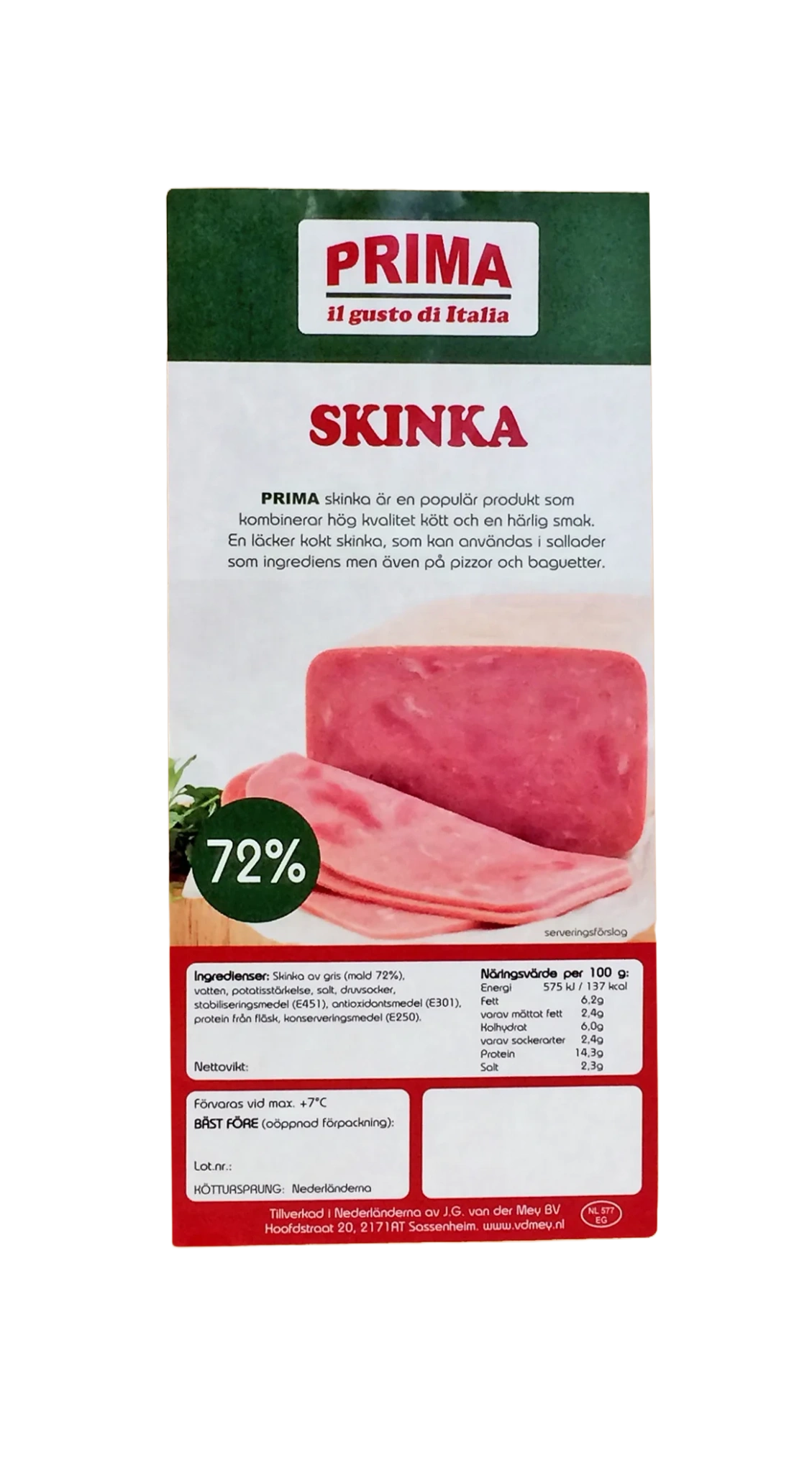 Skinka kokt guld