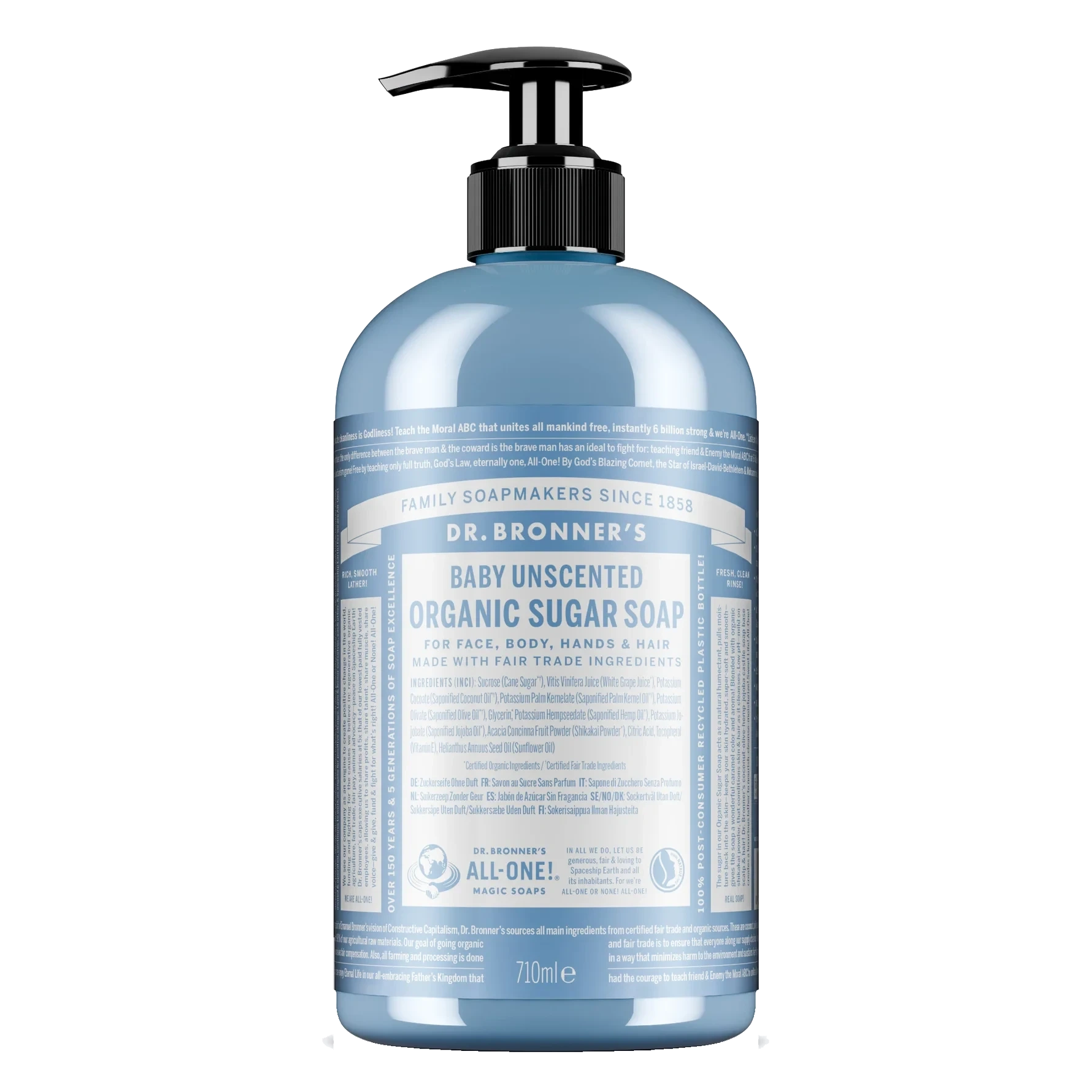 Dr. Bronner's Baby Unscented Organic Sugar Soap 710 ml