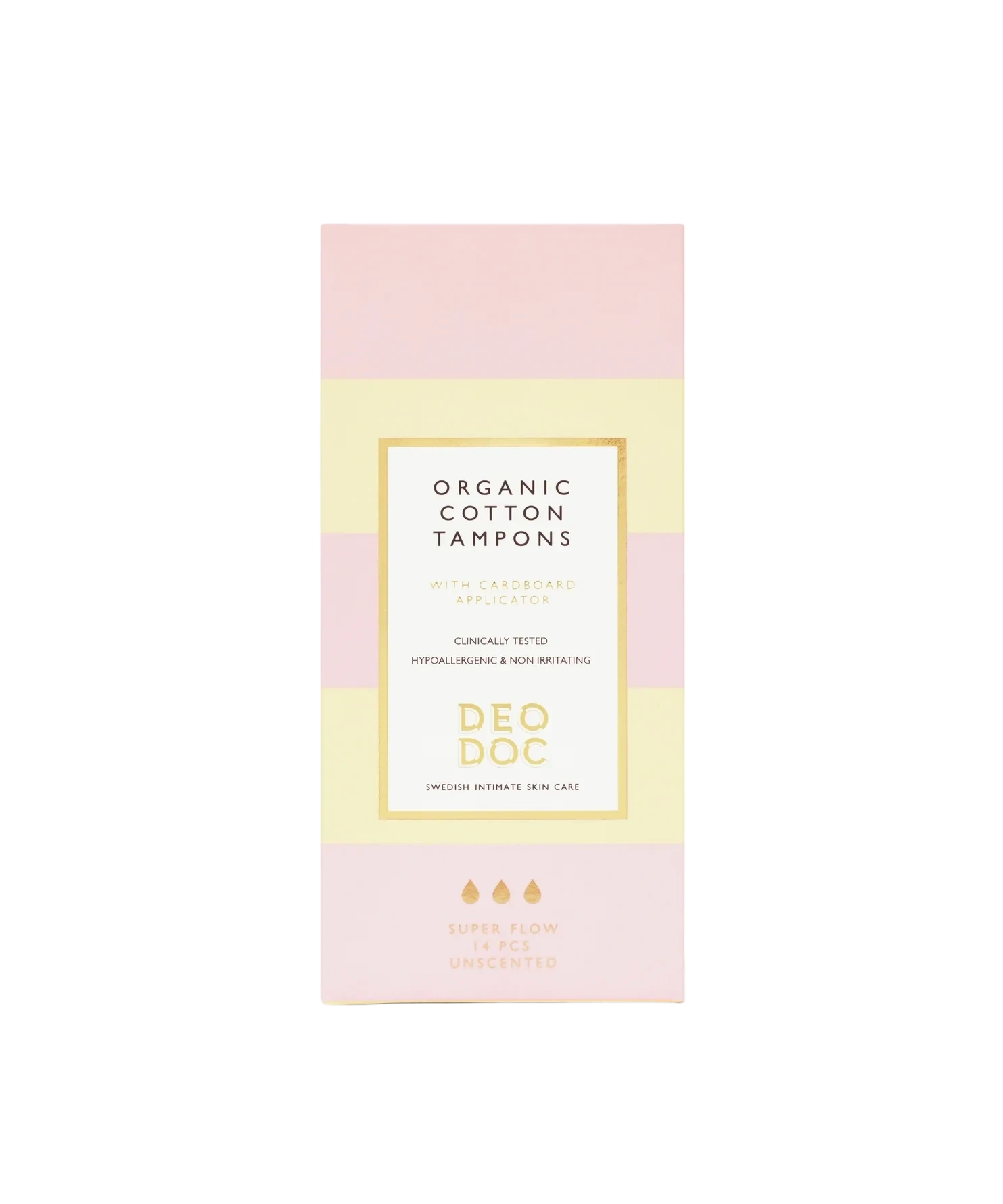 DeoDoc Organic Cotton Tampons With Applicator Super Flow 14 pcs