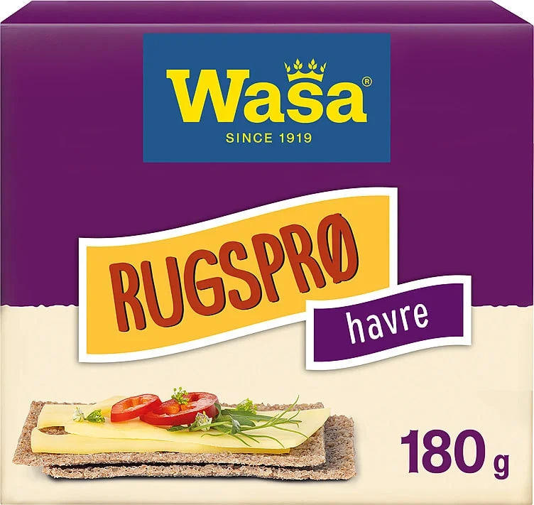 Wasa Knekkebrød Rugsprø Havre 180g