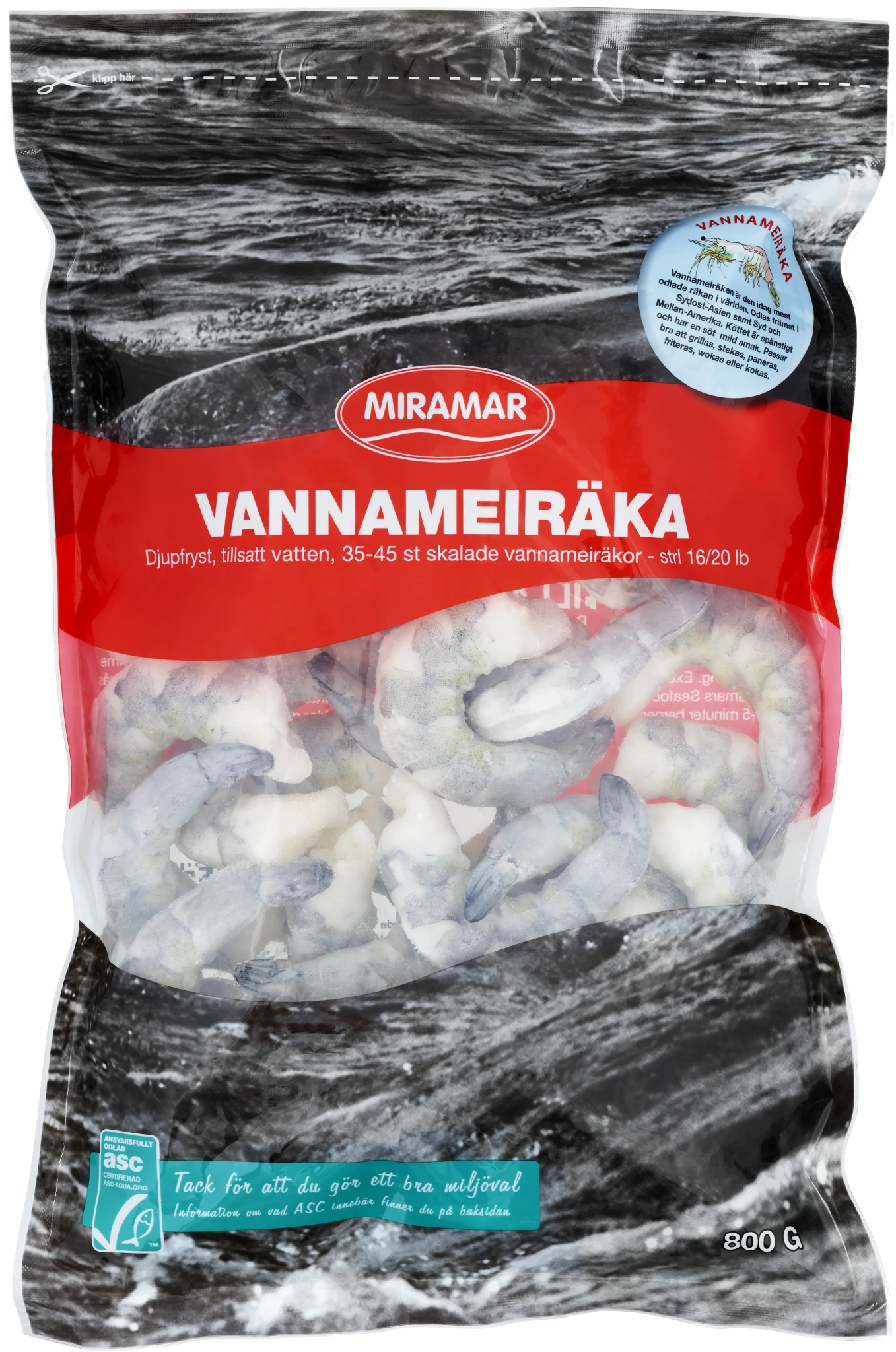 Vannameiräka utan skal 16/20 - ASC