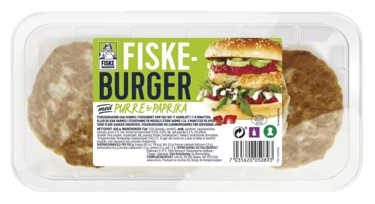 Fiskeburger 65% Purre&Papr 400g Fiskemannen