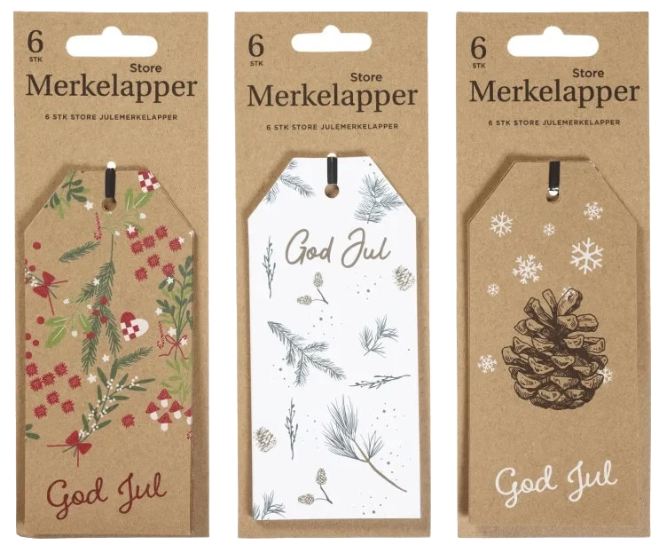 Merkelapper Kraft Store 6stk