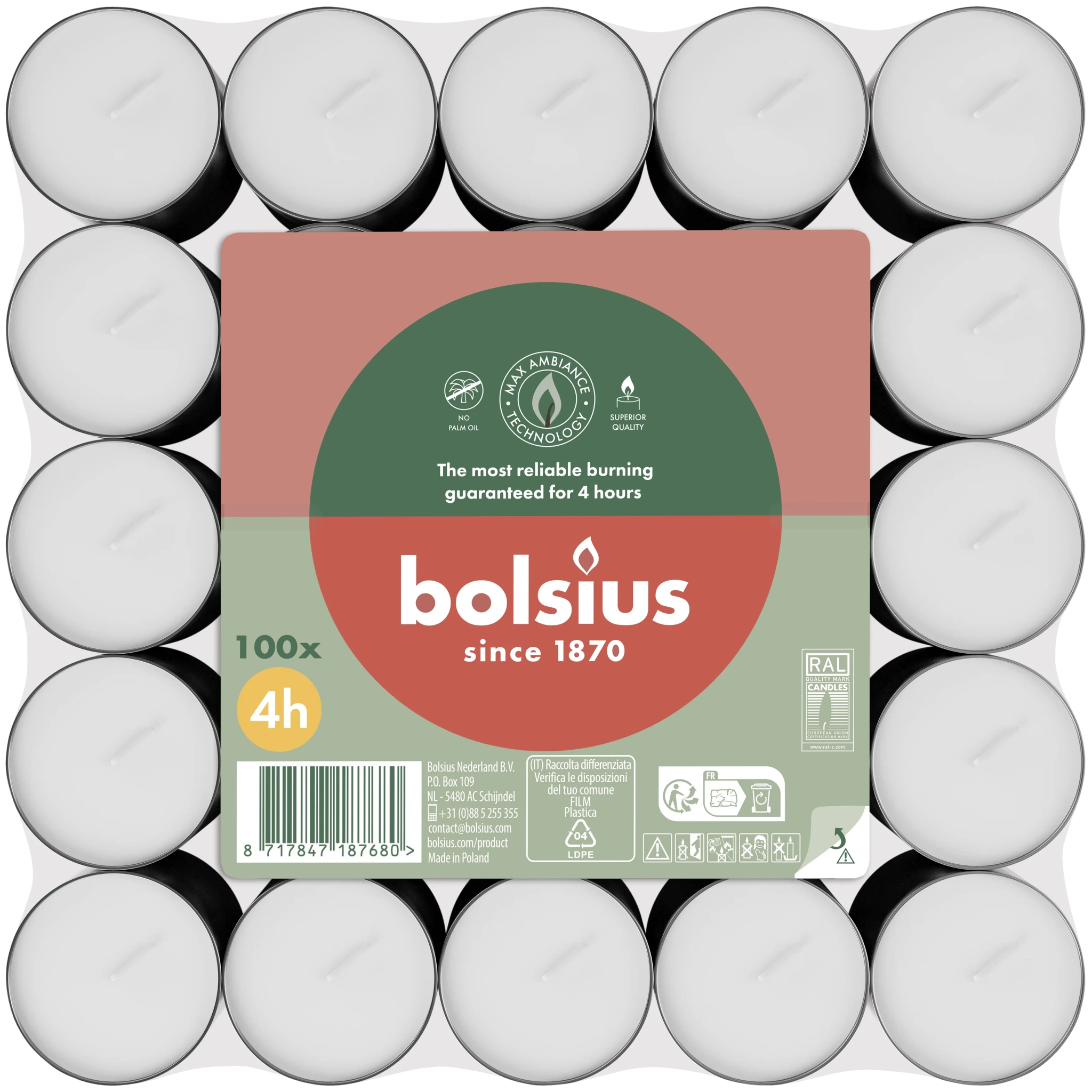 Värmeljus 4h 100-pack