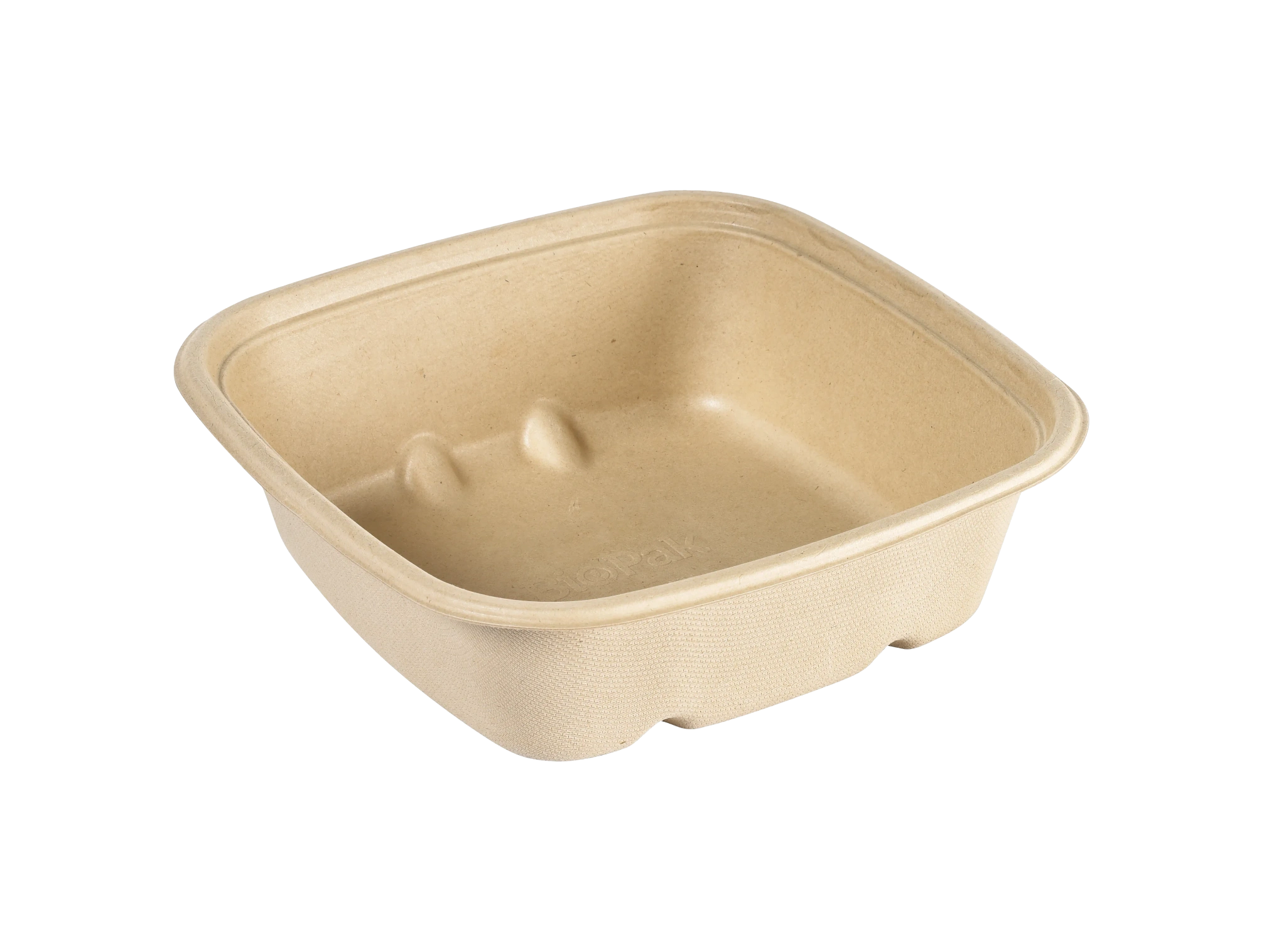 Skål Cube Firkant Bagasse Brun900ml