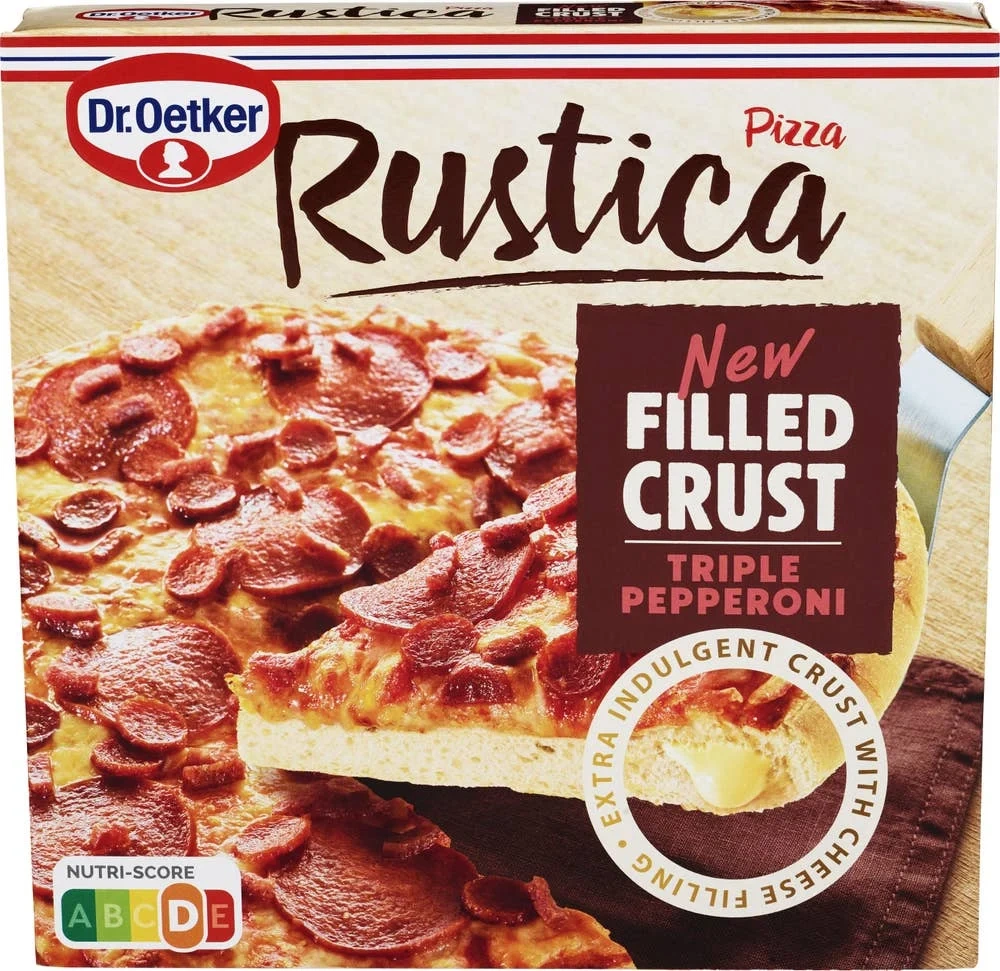 Dr. Oetker Rustica Filled crust Triple pepperoni