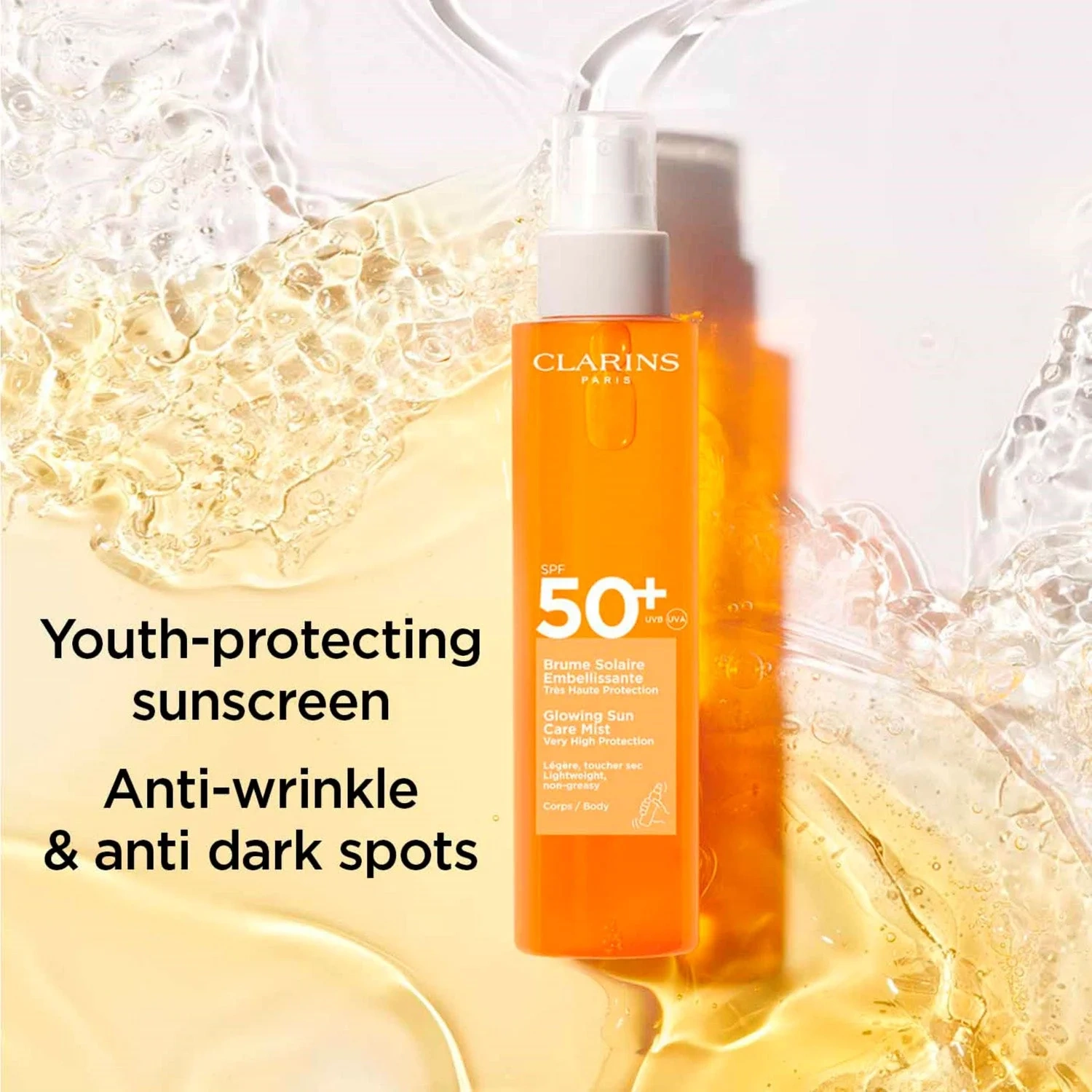Clarins Glowing Sun Care Mist SPF50+Very High Protection SPF50+