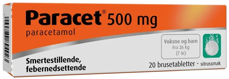 Paracet Brusetab Sitron 500mg 20stk Weifa