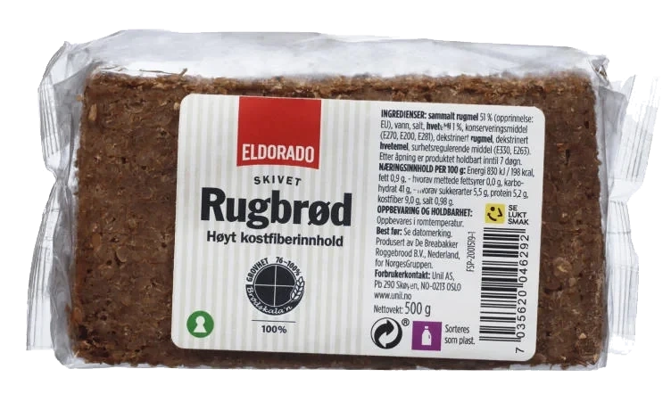 Rugbrød skivet 500g Eldorado