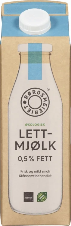 Lettmjølk 0,7% Økologisk 1l Røros