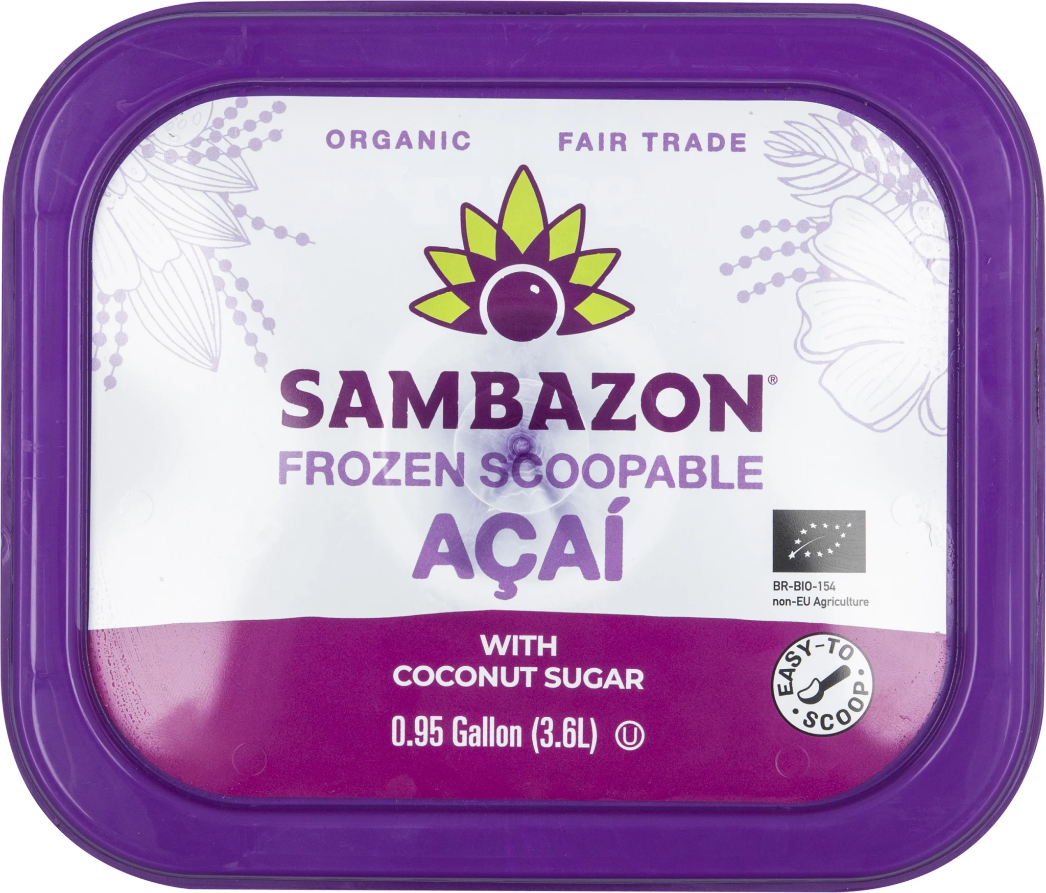 Sambazon Frozen scoopable Acai with coconut sugar