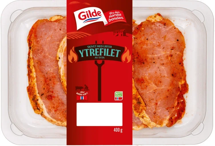 Svin Ytrefilet m/Urter skivet 400g Gilde