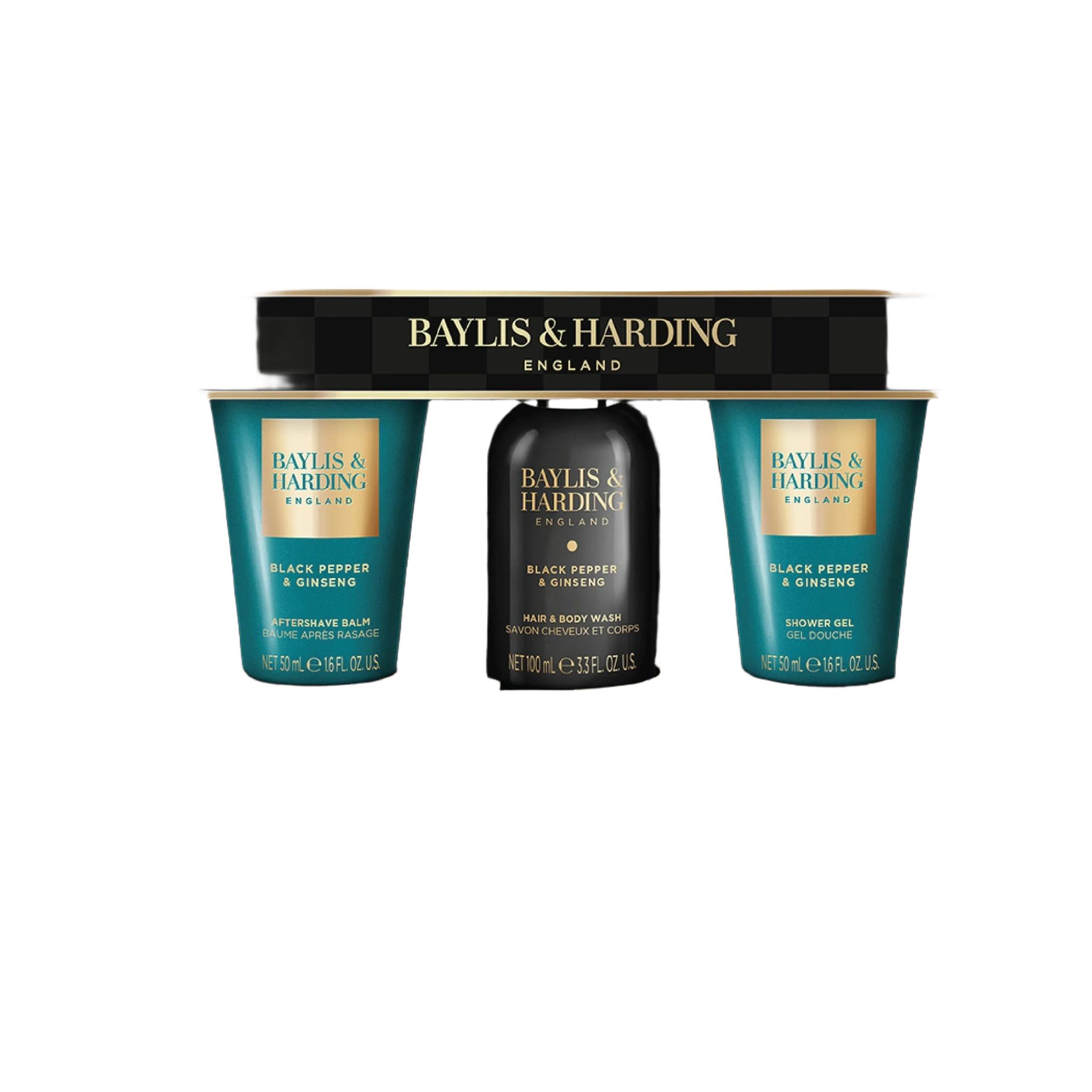 Baylis & Harding Black Pepper & Ginseng Men's Luxury Mini Trio Gift Set, 1 sett