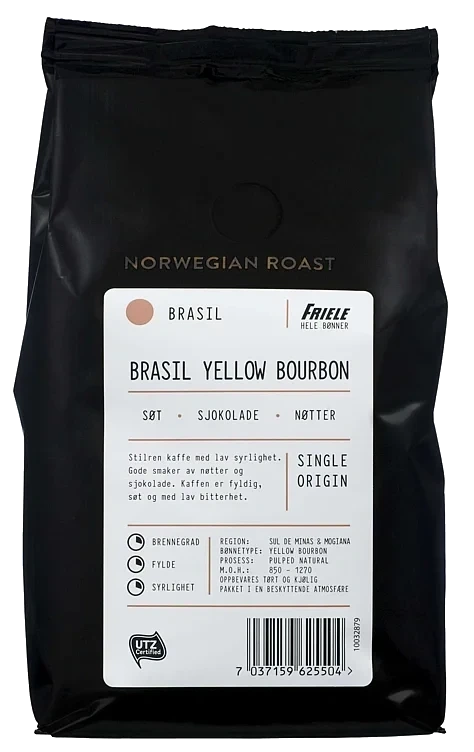 Brasil yellow bourb kaffe utz hel 500g