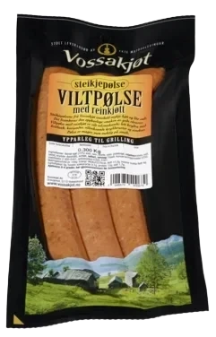 Steikjepølse Viltpølse med Reinkjøt 300g Vossakjøt