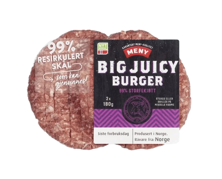 Burger Big Juicy 2x180g Meny