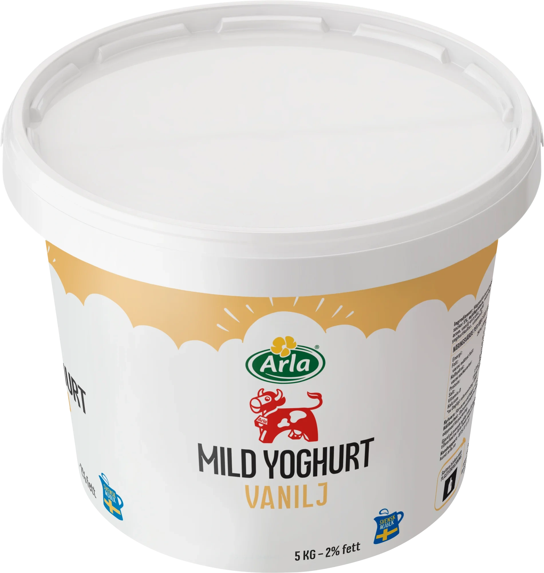 Mild yogurt vanilj 2% hink