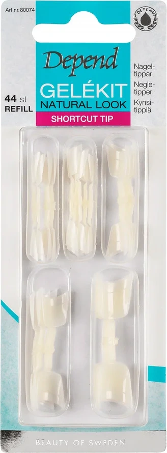 Depend Nail Tips Gel Kit Refill Natural Duo Square