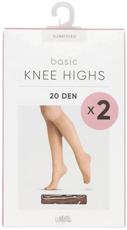 Basic Knee Highs 20 Den X2 Sunkissed 36-41 La Mote
