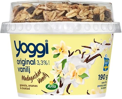 Original yoghurt vanilj m topping