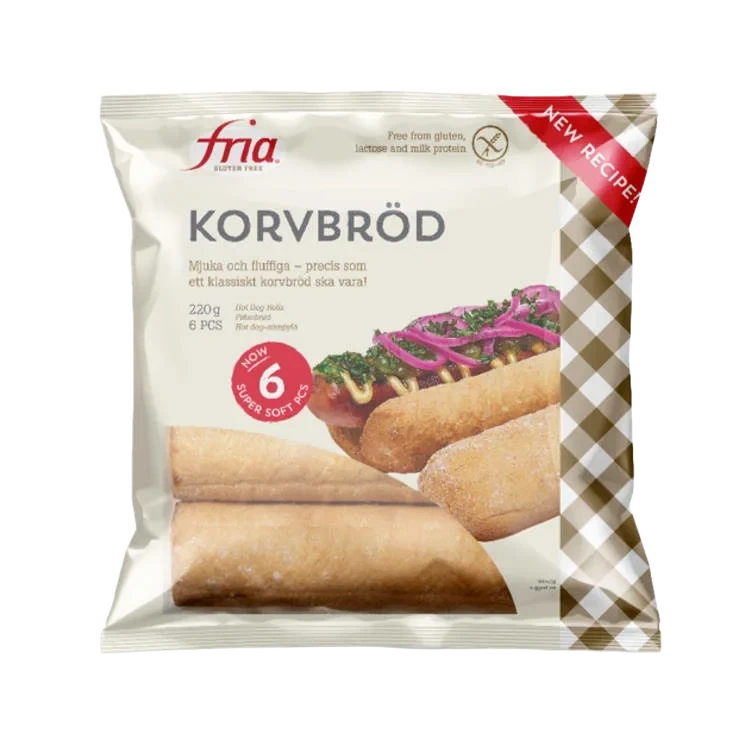 Pølsebrød glutenfri 220g Fria
