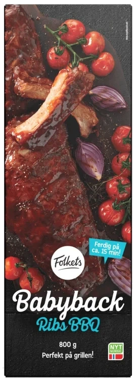 Spareribs Babyback Bbq-Marinert 800g Stekt Perfekt