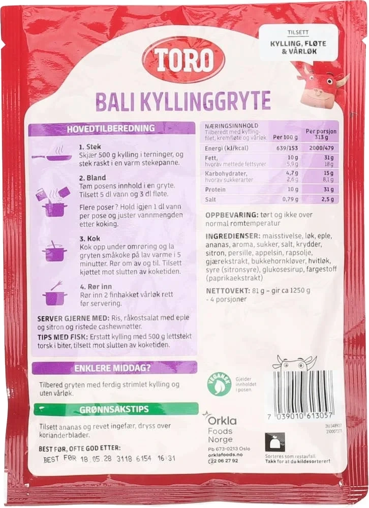 Toro Bali kyllinggryte