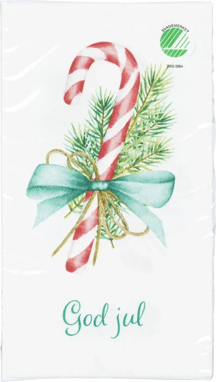 Serviett Jul Polkastang 15stk Unik
