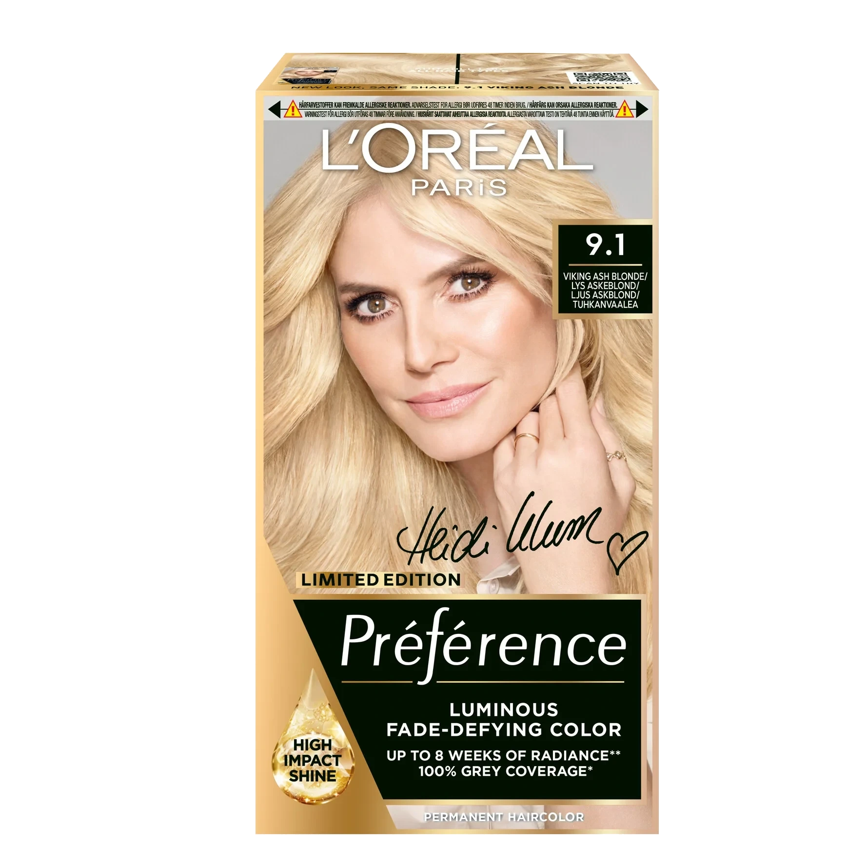L'Oréal Paris Préférence Permanent Color 9.1 Viking Ash Blonde