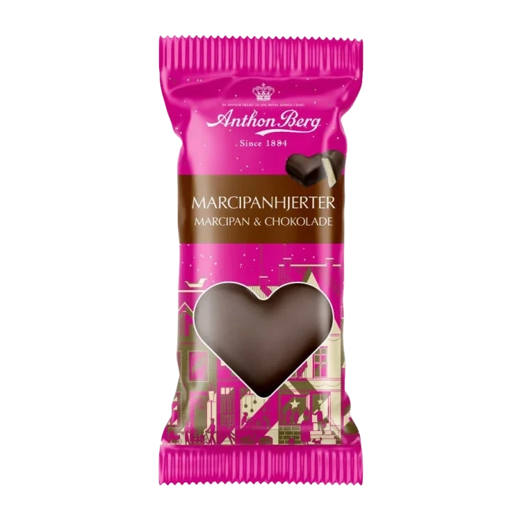 Marsipanhjerter 84g Anthon Berg