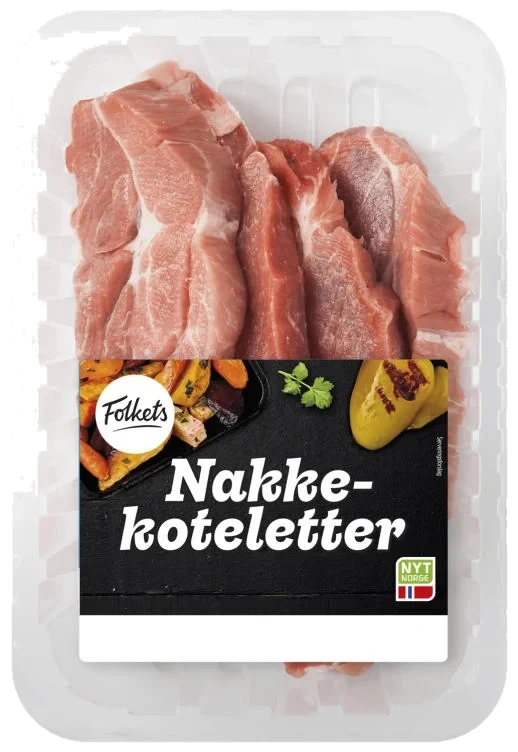 Svin Nakkekotelett 4pk Ca900g Folkets