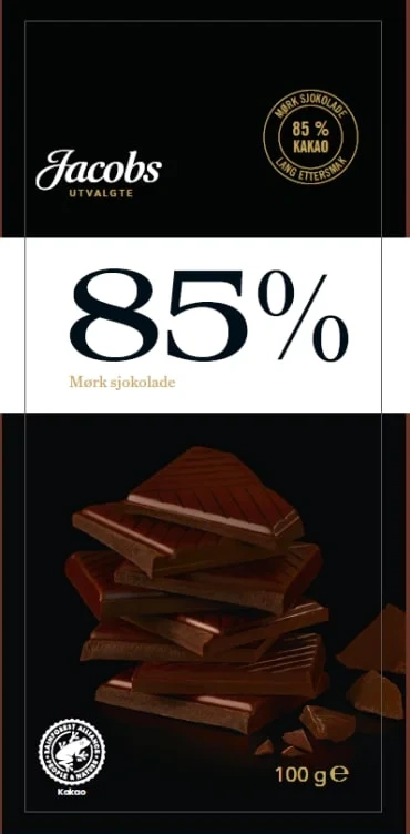 Sjokolade Mørk 85% 100g Jacobs Utvalgte