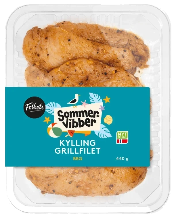 Kylling Grillfilet Bbq 440g Folkets