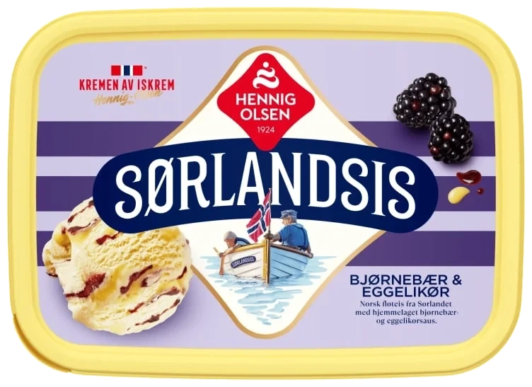 Sørlandsis Bjørnebær&Eggelikør 1l Heo