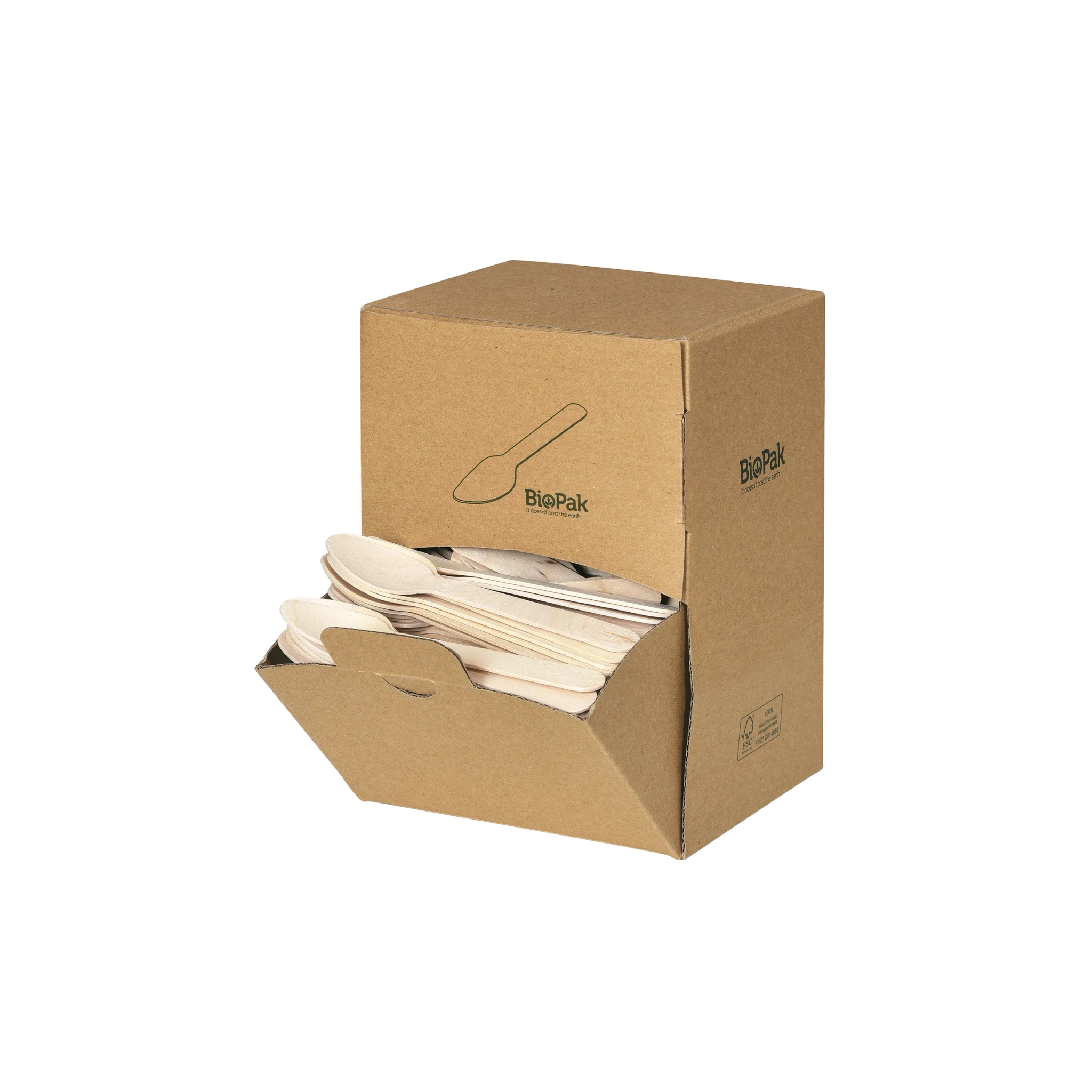BioPak Vokset Tre Kaffe Skje 11cm Dispenser