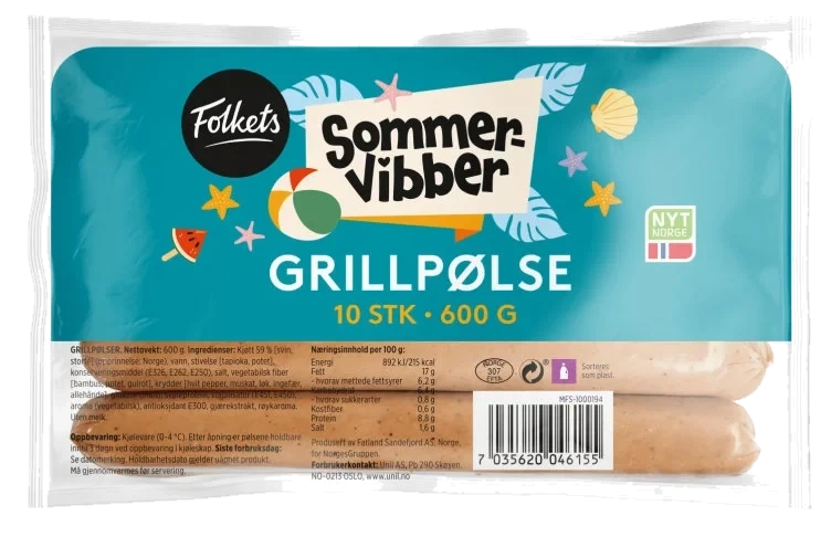Grillpølser 600g Folkets