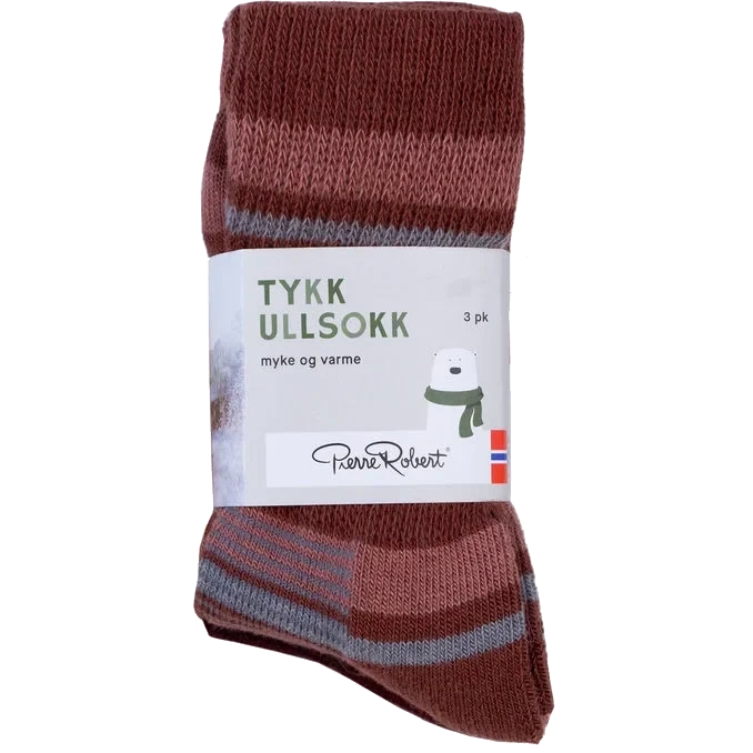 Ullstrumpor Rosa Stl. 29-32 3-pack