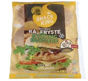 Dsh Snack King Kyllingburger Naturell (130gx6) 780g Fr
