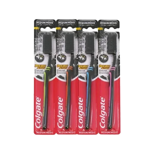 Double Action Charcoal Tannbørste - Medium 1stk