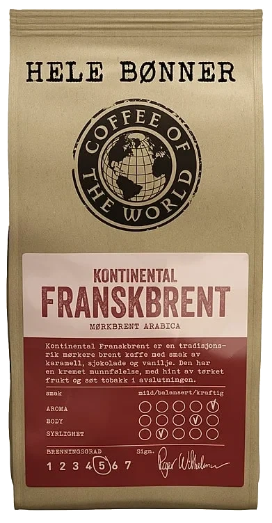 Franskbrent Hele Bønner 340g Cotw