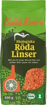 Saltå Kvarn Røde Linser Øko 500g