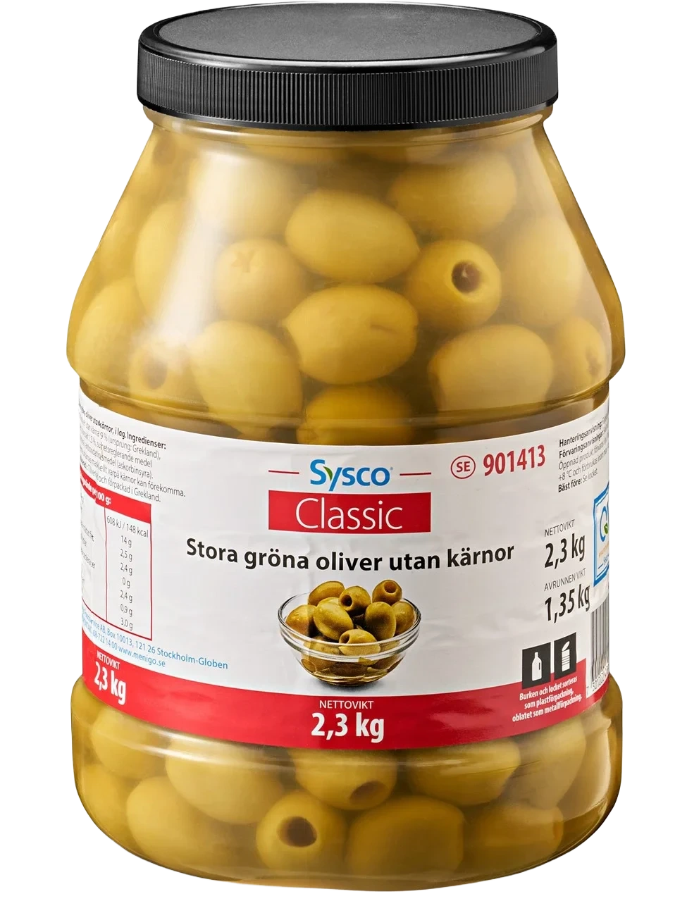 Stora Gröna Oliver utan Kärnor
