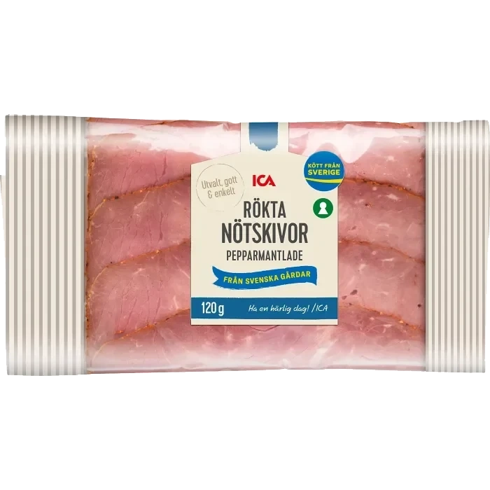 Nötskivor Rökta Pepparmantlade 120g ICA