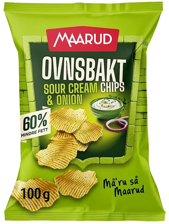 Ovnsbakt Chips Sour Cream&Onion 100g