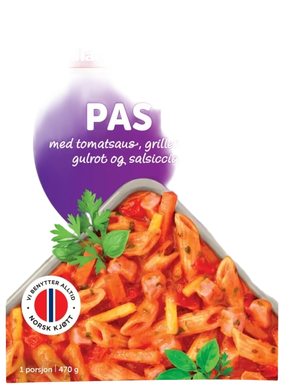 Pasta m/Tomatsaus 470g Fjordland