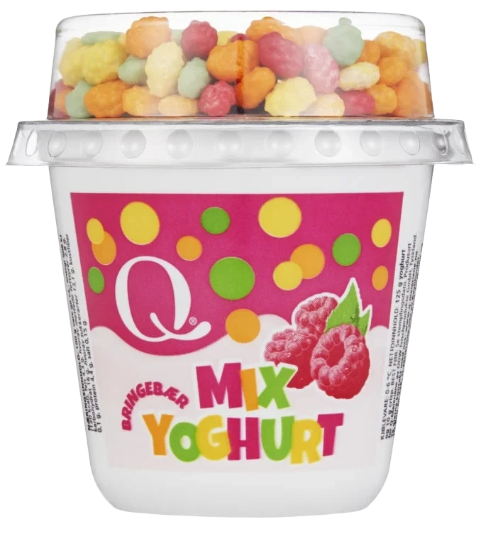 Q Mix Yoghurt Bringebær 135g